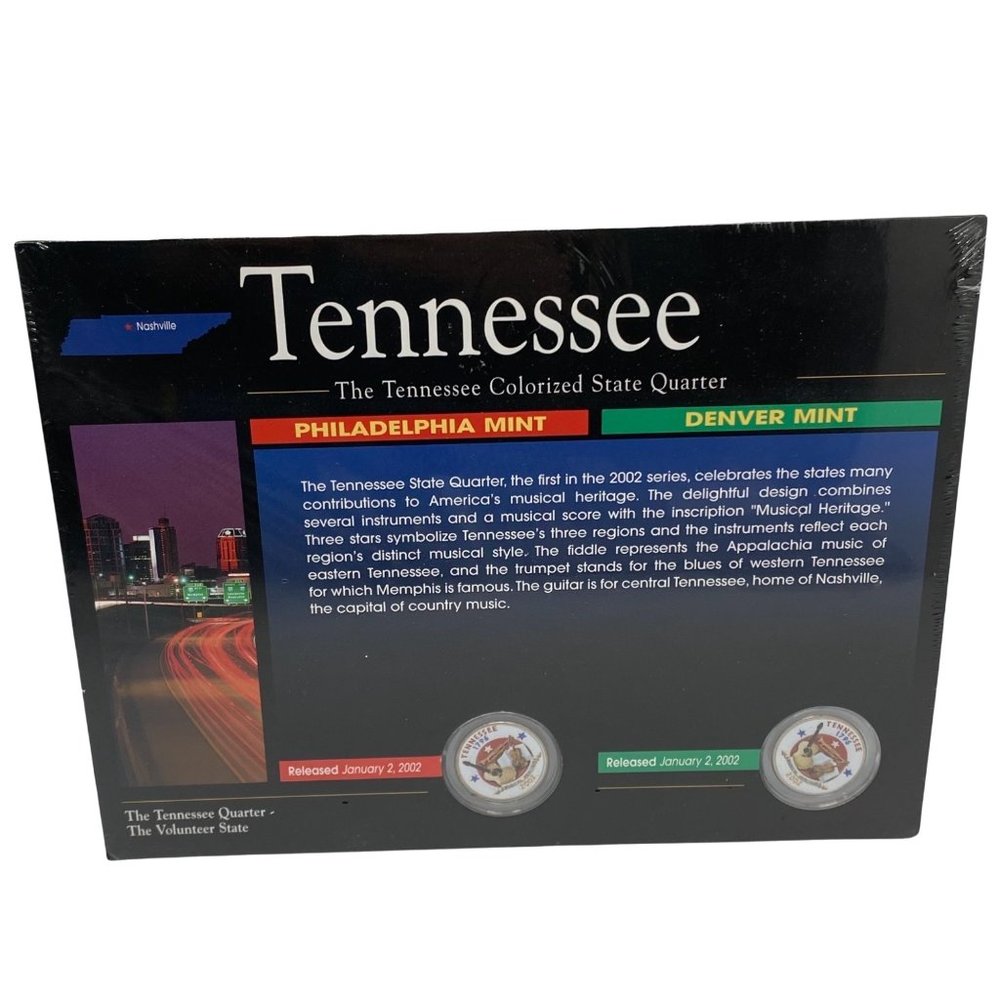 Tennessee Colorized State Quarter NEW Philadelphia & Denver Mint